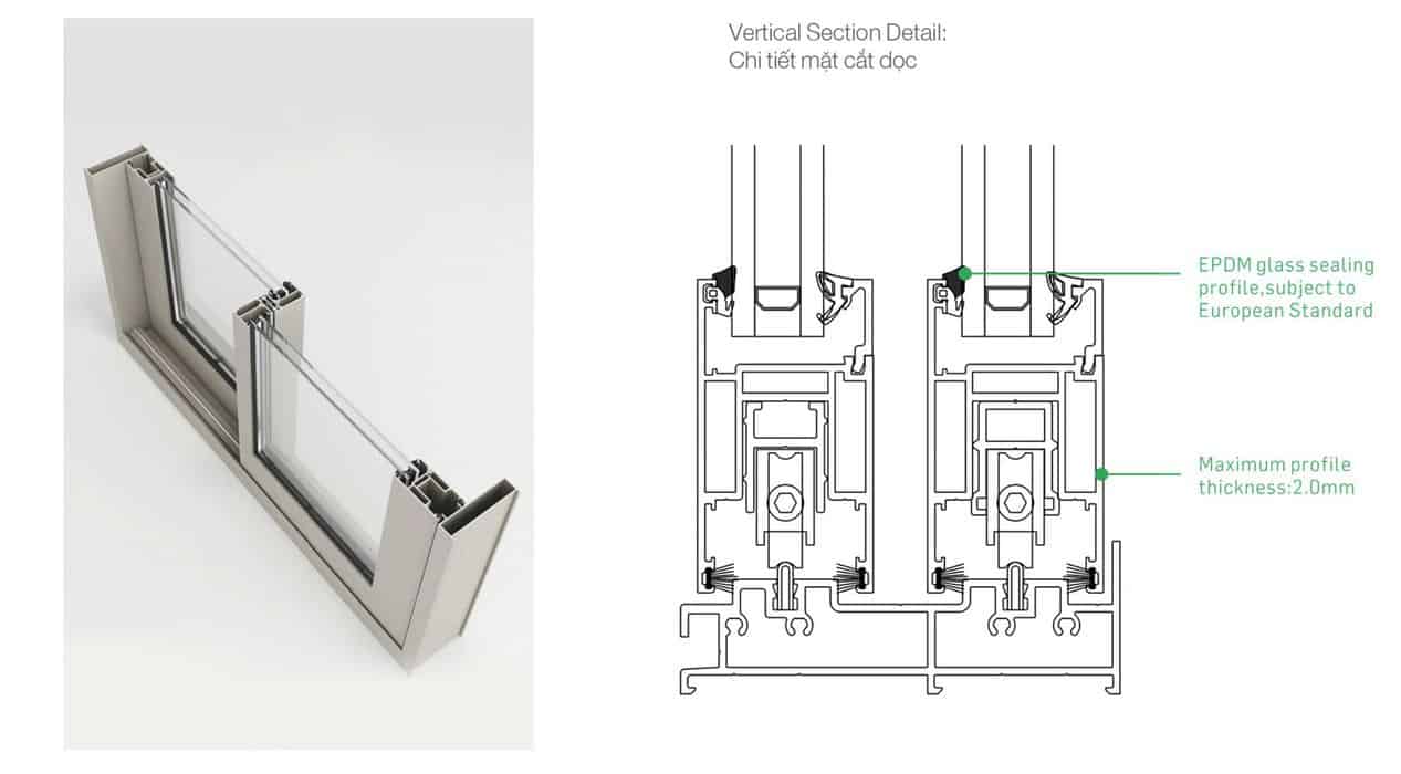 CỬA ĐI MỞ TRƯỢT THƯỜNG NHÔM CIVRO 11 Winboss - Premium Window & Door